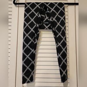 K Deer Kids Diamond Line Black and White Leggings